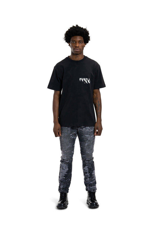 PURPLE BRAND P005 Jacquard Slim Straight Black - Gravity NYC