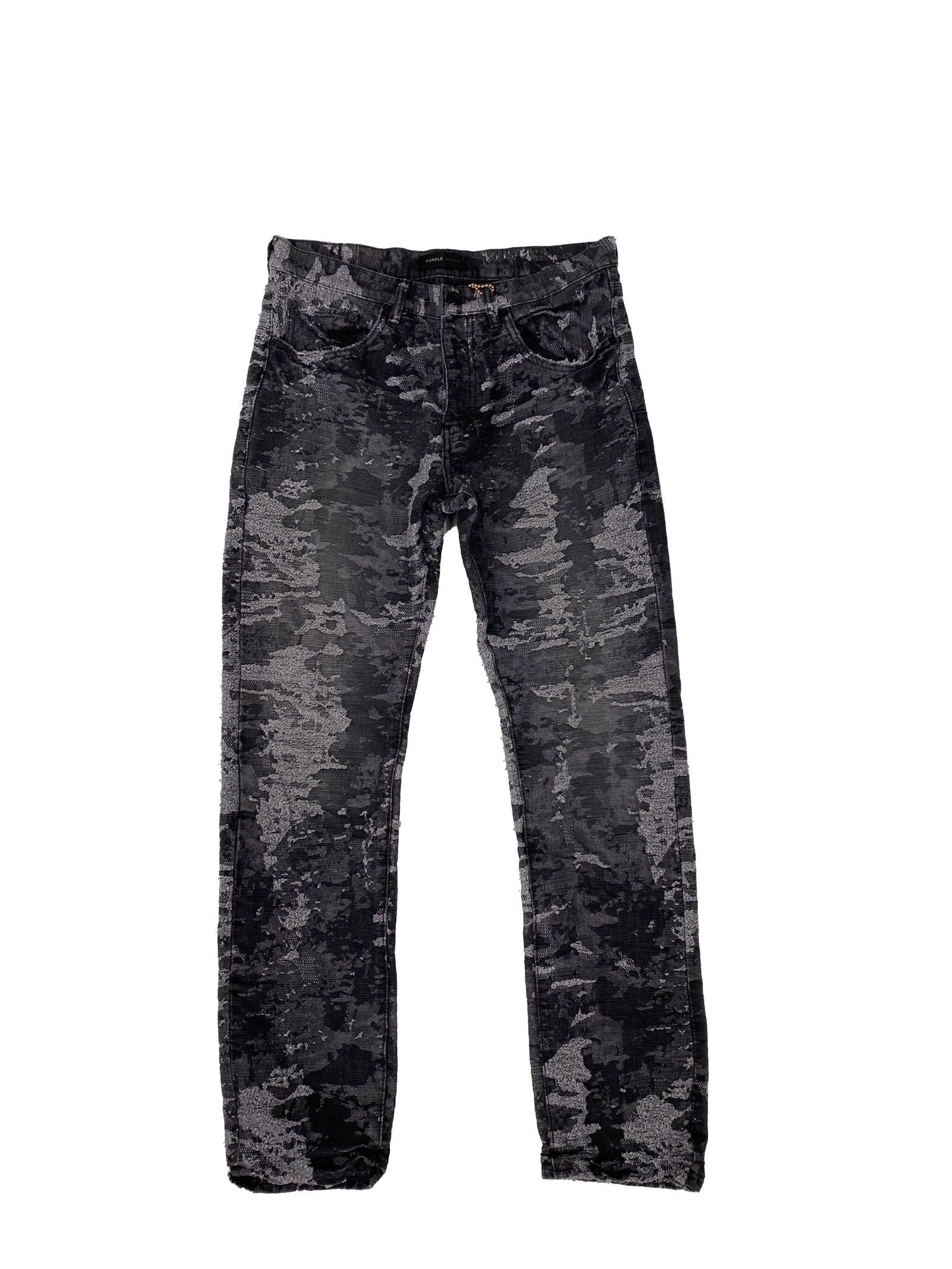 PURPLE BRAND P005 Jacquard Slim Straight Black - Gravity NYC
