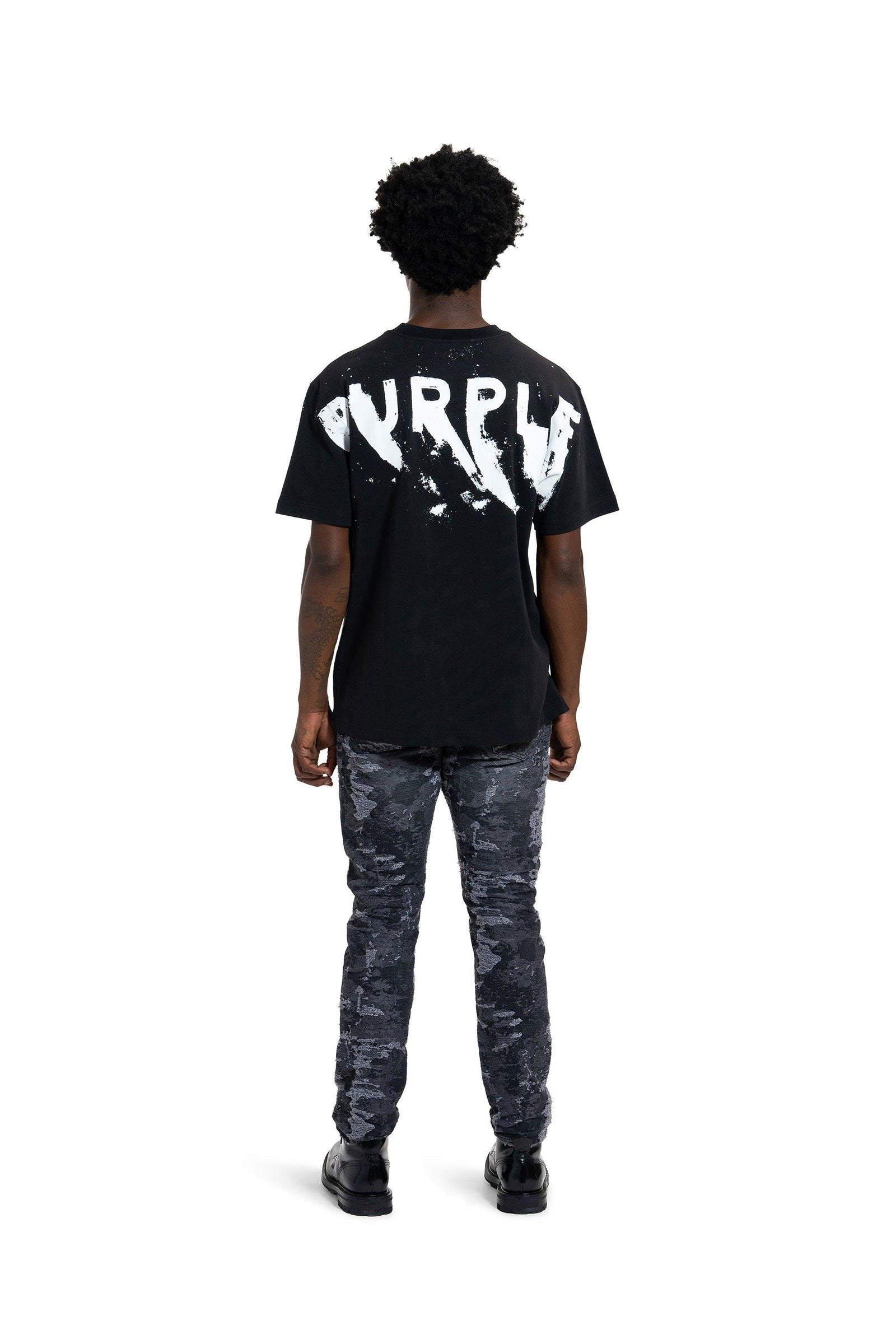 PURPLE BRAND P005 Jacquard Slim Straight Black - Gravity NYC