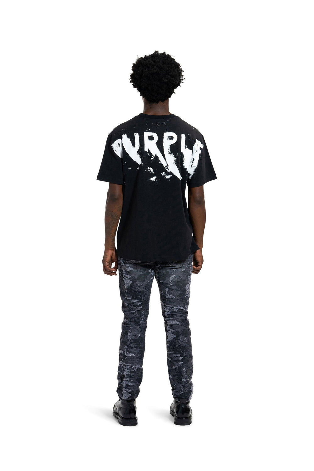 PURPLE BRAND P005 Jacquard Slim Straight Black - Gravity NYC