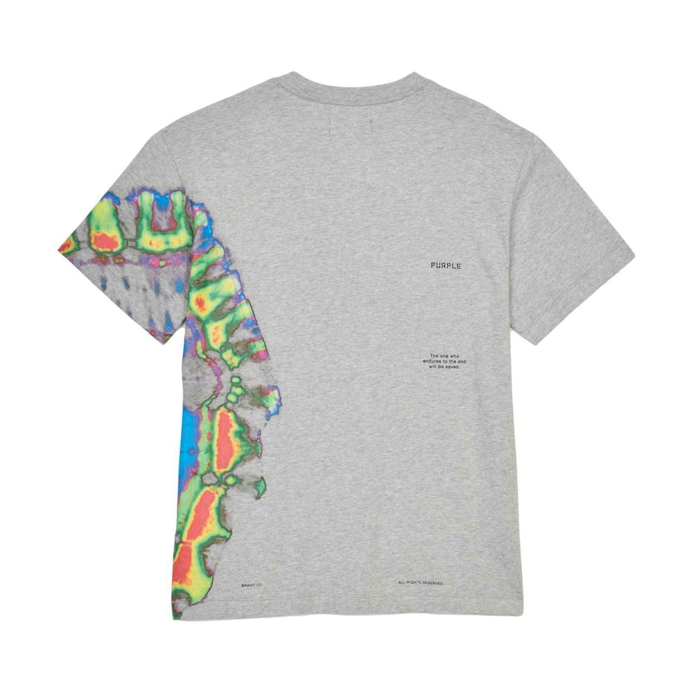 PURPLE BRAND P104 Jersey Heather Grey Multi Tie Dye T-Shirt - Gravity NYC