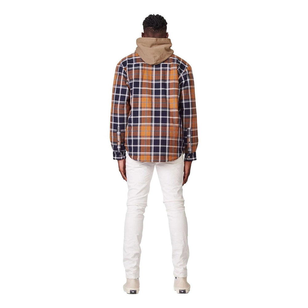 PURPLE BRAND P323 Gold Plaid Down Shirt - Gravity NYC