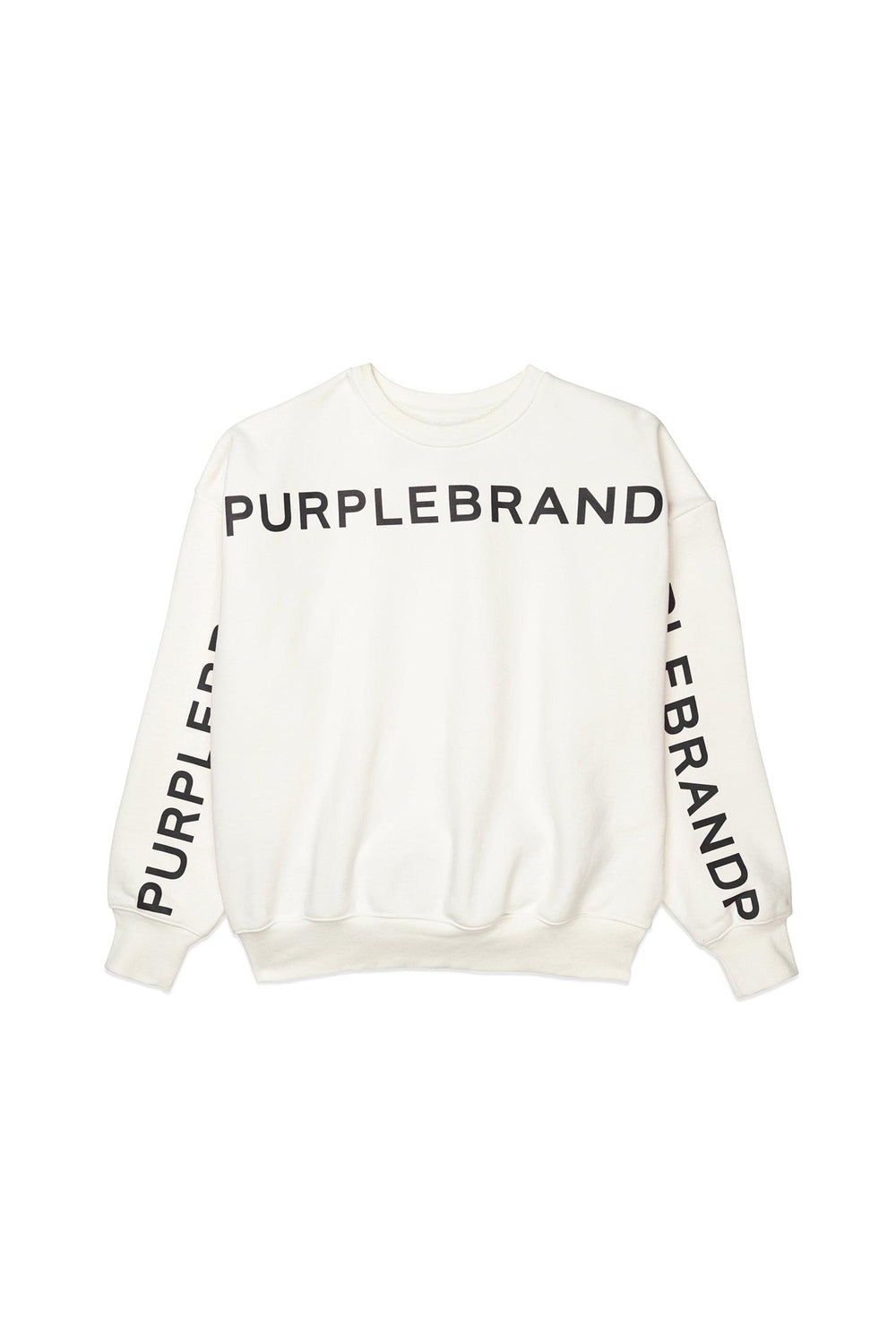 PURPLE BRAND P402 Wordmark Repeat Crewneck at Gravity NYC