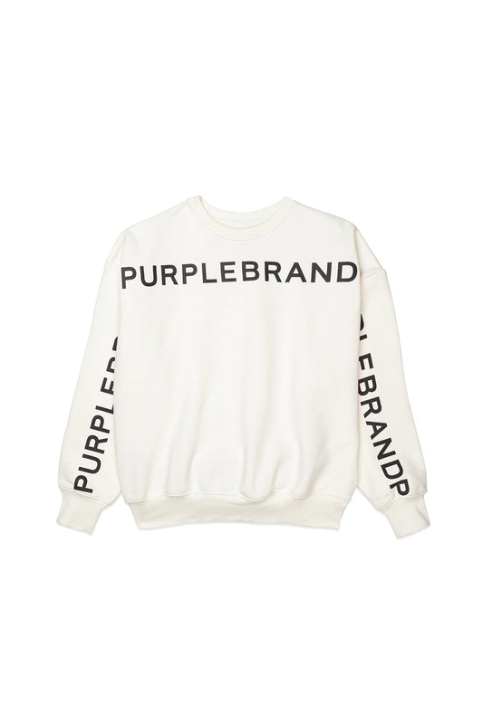 PURPLE BRAND P402 Wordmark Repeat Crewneck - Gravity NYC