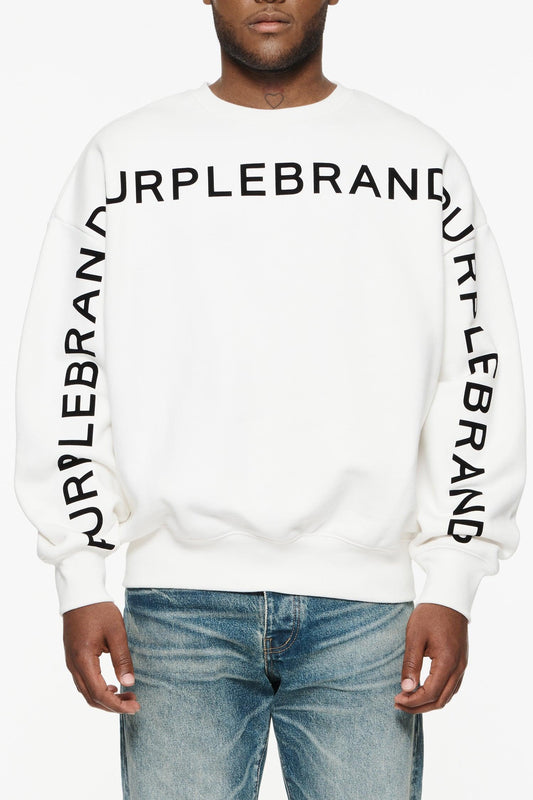 PURPLE BRAND P402 Wordmark Repeat Crewneck - Gravity NYC