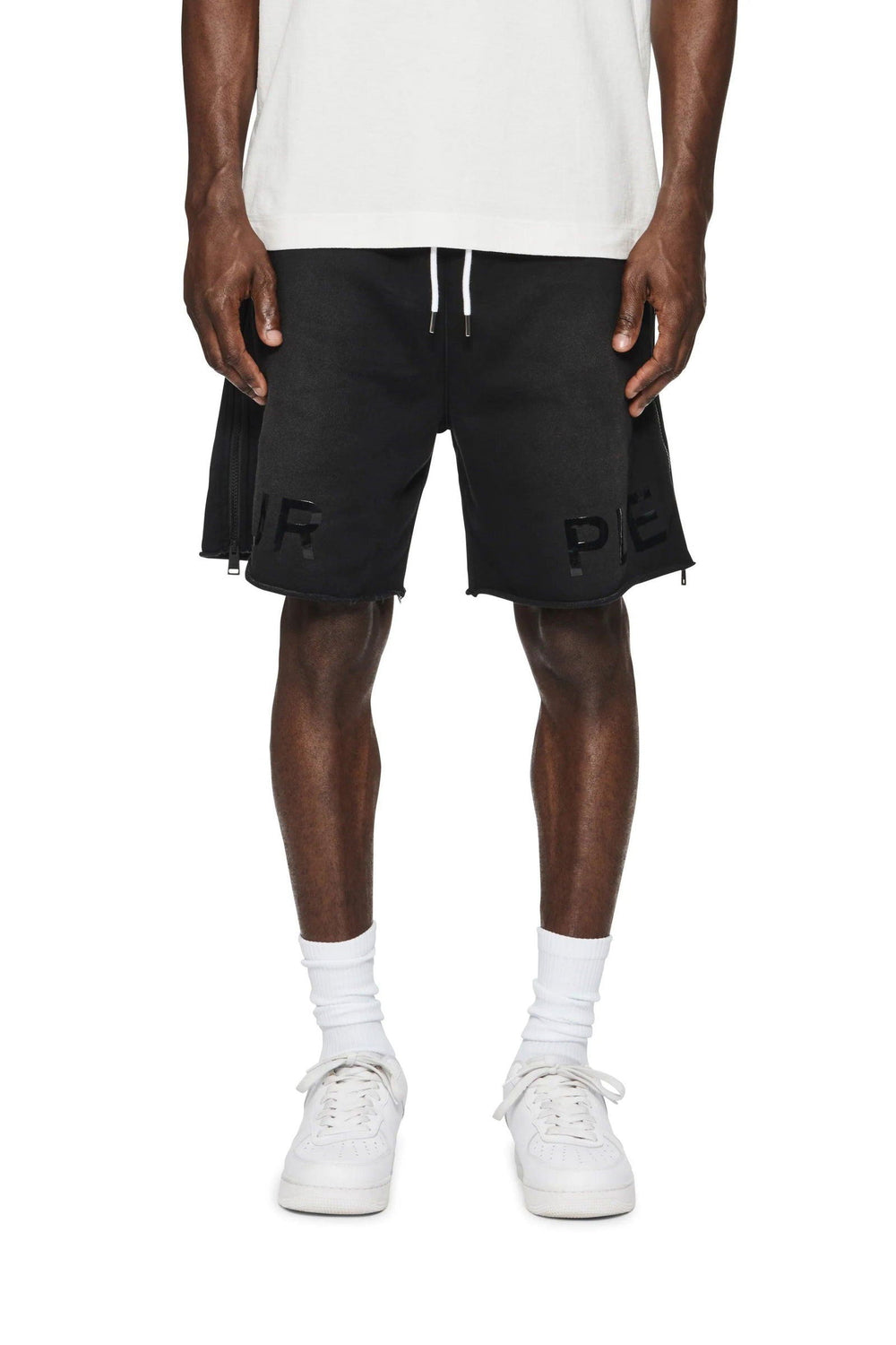PURPLE BRAND P479 Faded Wordmark Sweatshorts - Gravity NYC