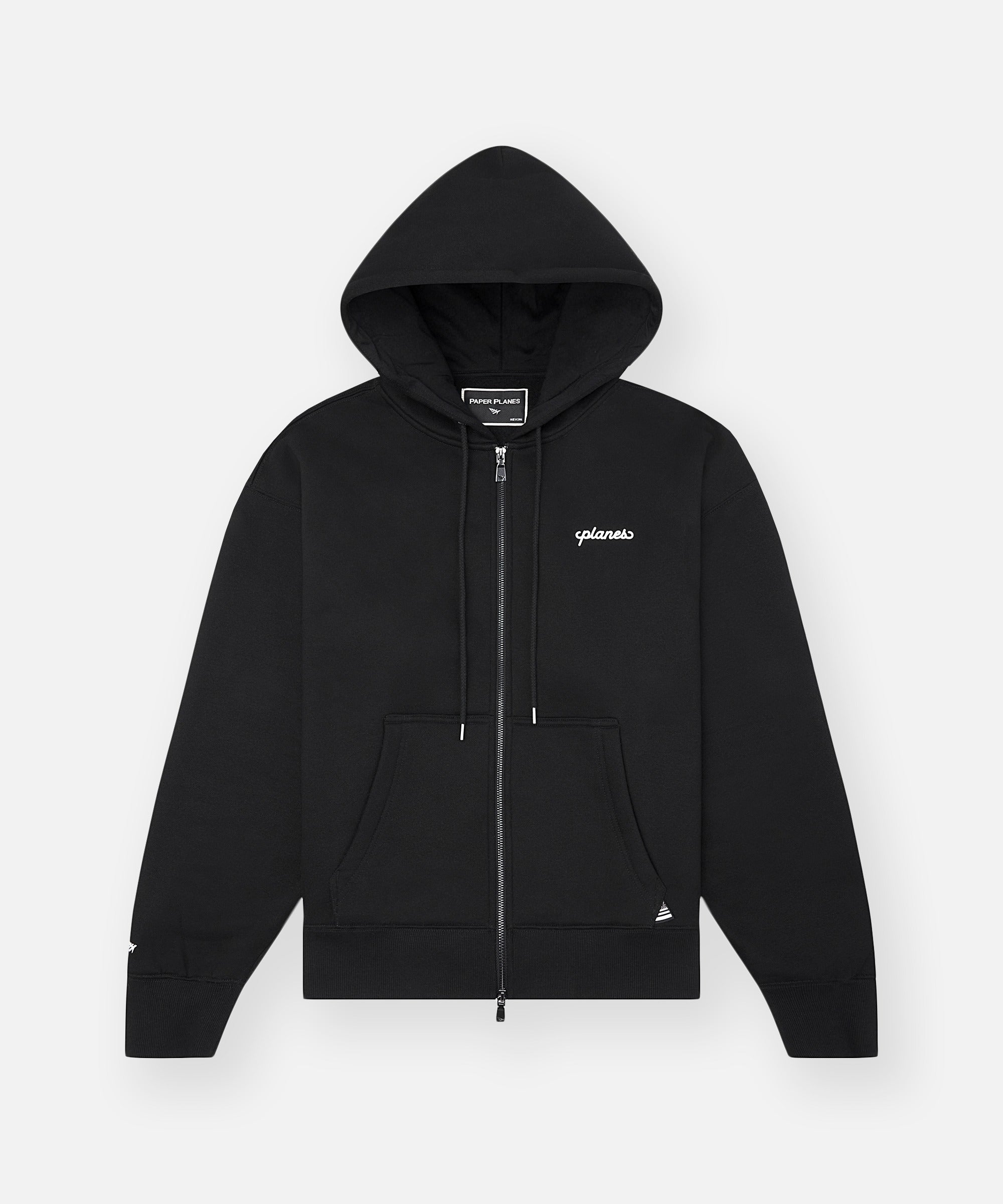 PAPER PLANES Oversized Script Weld Zip Up Hoodie
