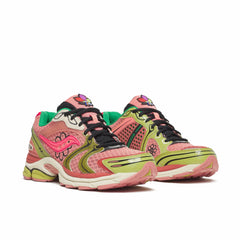 SAUCONY x Jae Tips ProGrid Triumph 4 Sneakers 'Virginia Creeper' Peach/Leaf - Gravity NYC