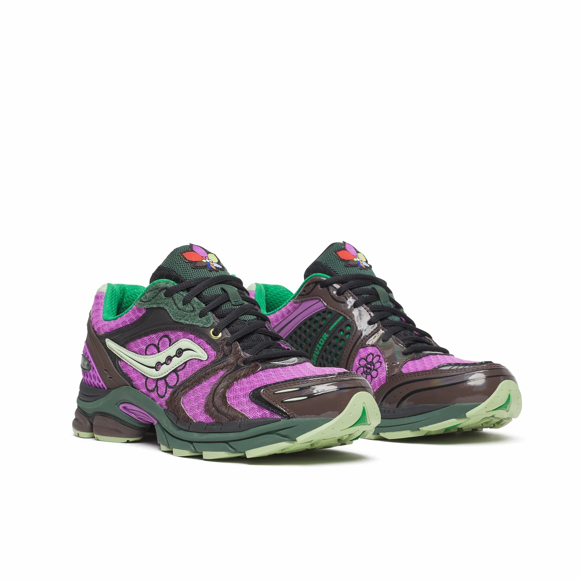 SAUCONY x Jae Tips ProGrid Triumph 4 Sneakers 'Perilla' Violet/Earth - Gravity NYC