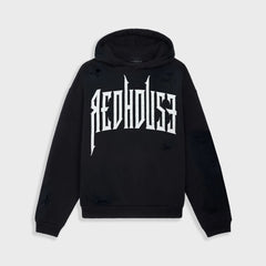 REDHOUSE RIPPED BLACK HOODIE Gravity NYC