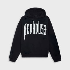 REDHOUSE Ripped Black Hoodie - Gravity NYC