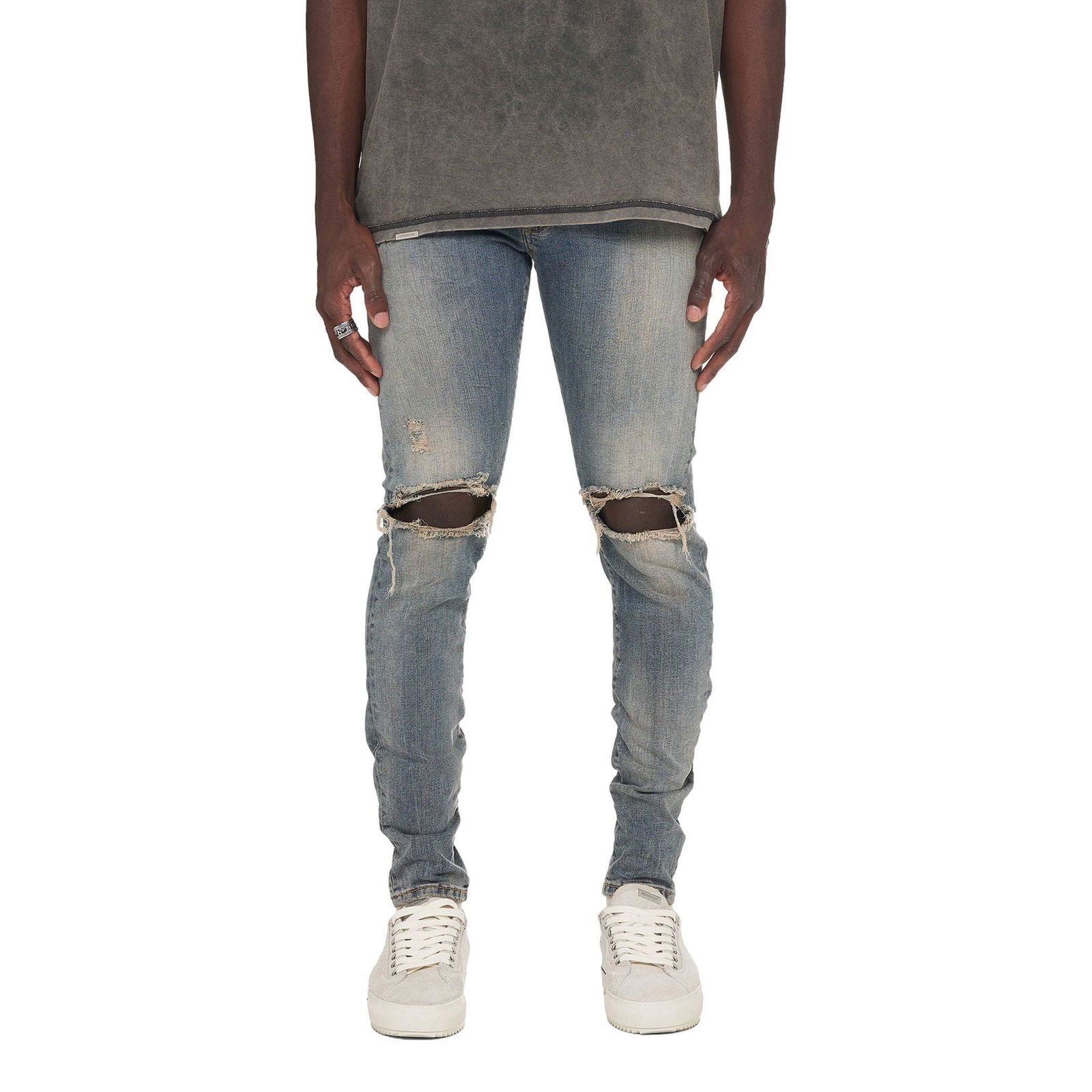 REPRESENT Destroyer Blue Cream Jeans