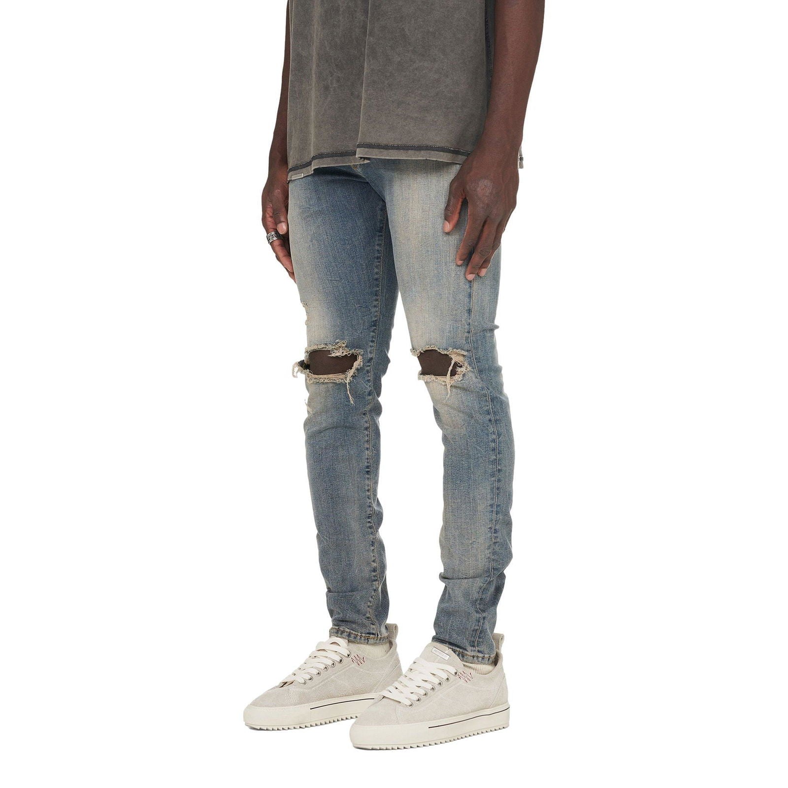 REPRESENT Destroyer Blue Cream Jeans