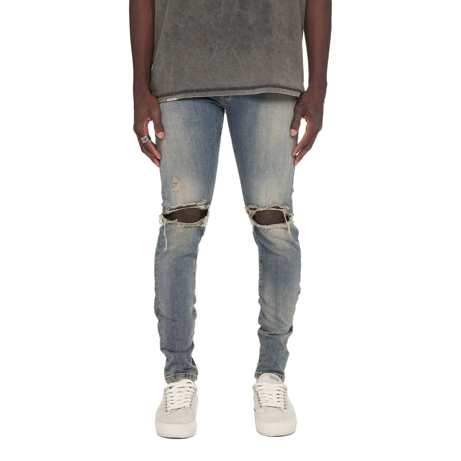 REPRESENT Destroyer Blue Cream Jeans Gravity NYC