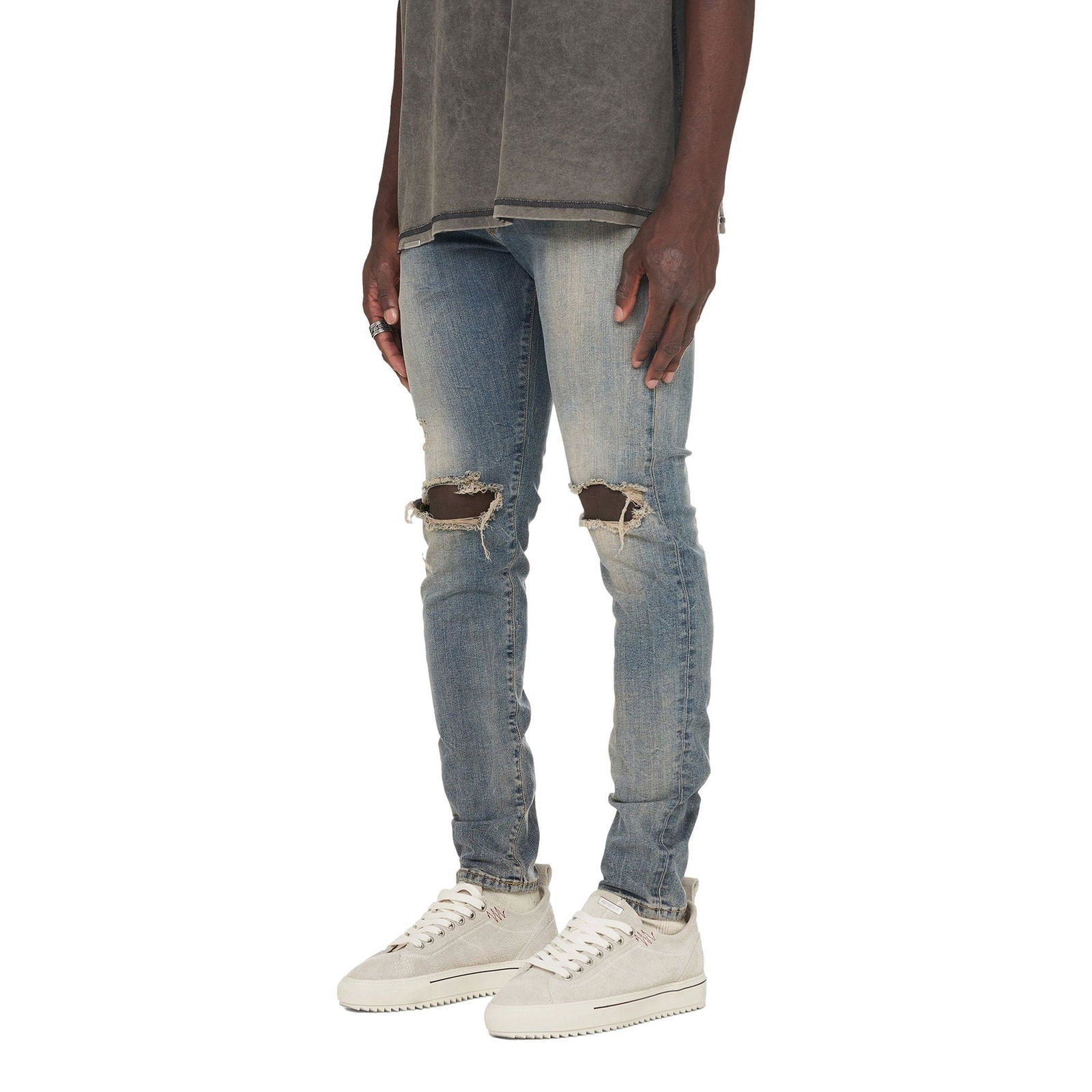 REPRESENT Destroyer Blue Cream Jeans Gravity NYC