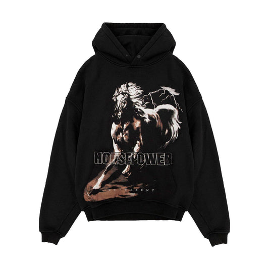 REPRESENT Horsepower Jet Black Hoodie - Gravity NYC