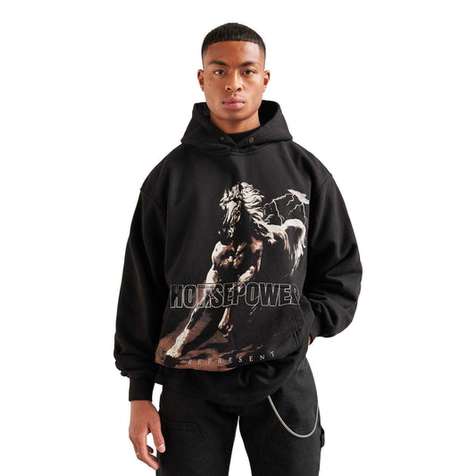 REPRESENT Horsepower Jet Black Hoodie - Gravity NYC