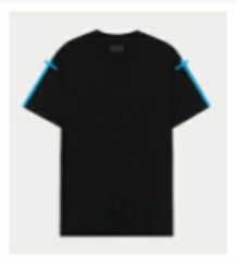 RTA Colt Black Blue Sleeve Cross T-Shirt Gravity NYC