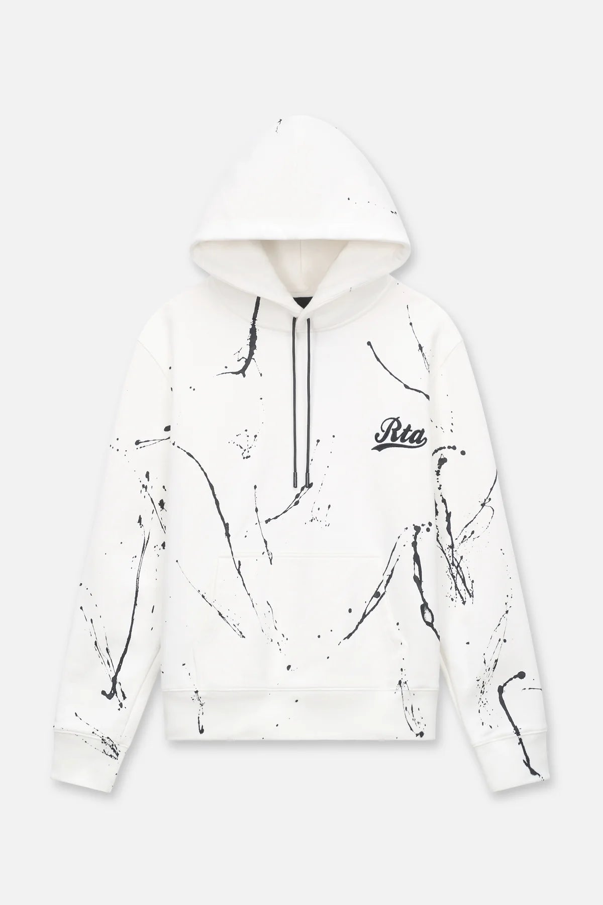 RTA Dion White Paint Collegiate Script Hoodie Gravity NYC