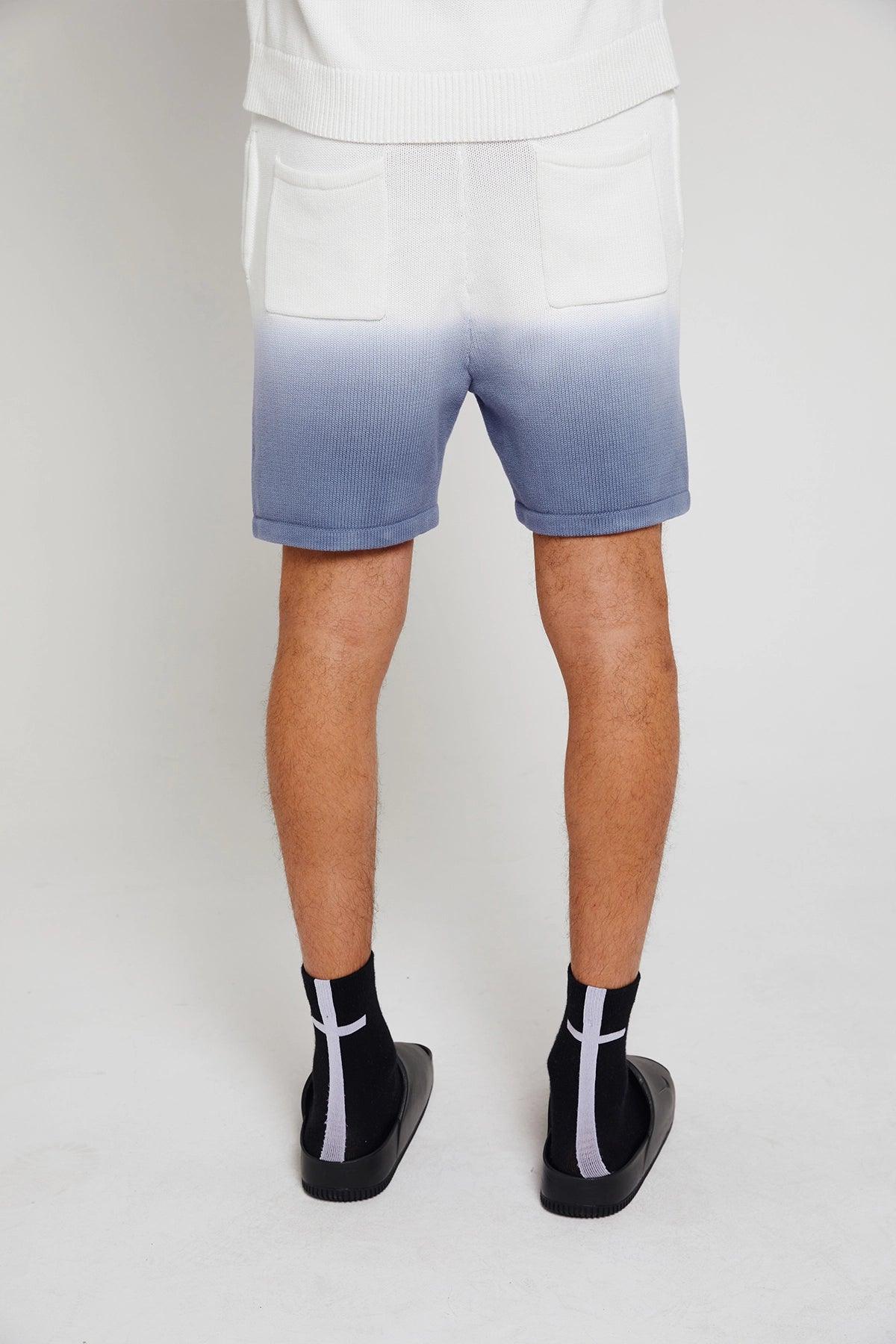 RTA Knit Shorts | Blue Gradient Gravity NYC