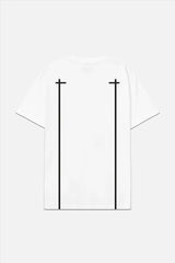 RTA Liam White Black Double Cross T-Shirt Gravity NYC