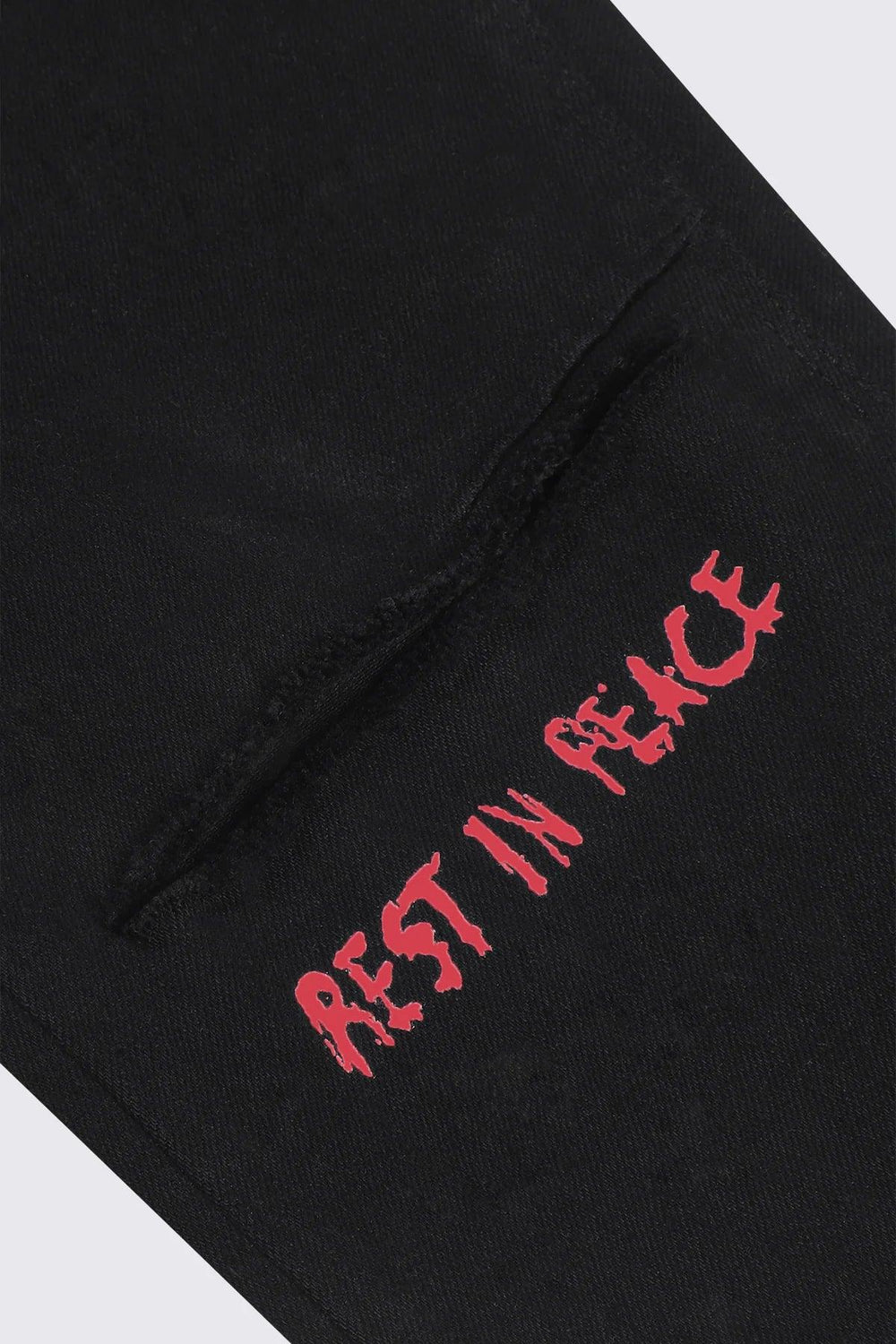 RTA Bryant Black-Red Rest in Peace RIP Jeans - Gravity NYC