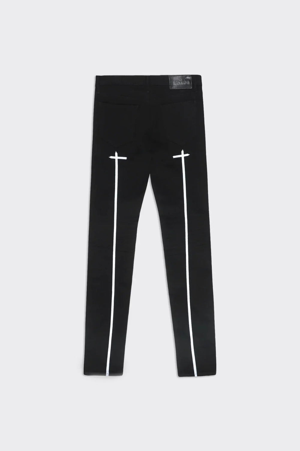 RTA Bryant Black-White Long Cross Jeans - Gravity NYC