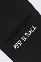 RTA Bryant Black-White Rest in Peace RIP Jeans - Gravity NYC