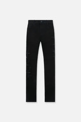 RTA Bryant Skinny Jean Black Cross Patches