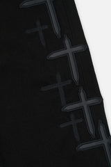 RTA Bryant Skinny Jean Black Cross Patches