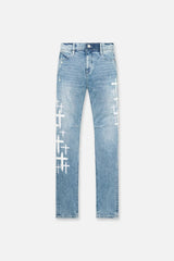 RTA Bryant Skinny Jean Blue Cross Patches Gravity NYC