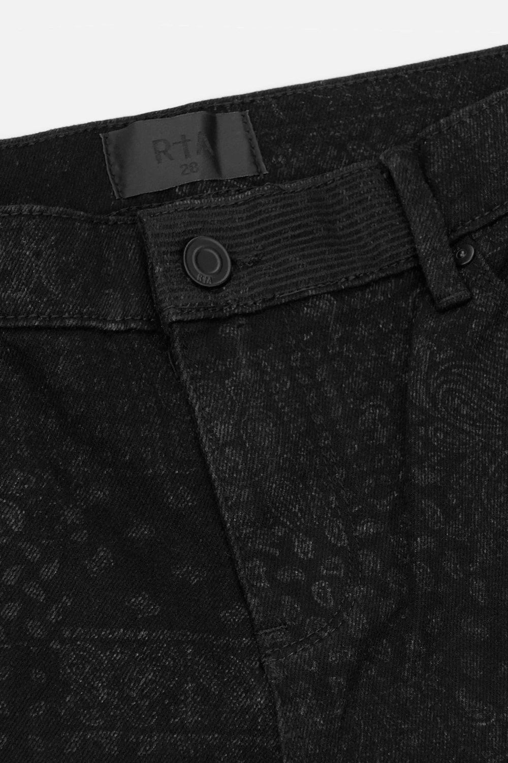 RTA Clayton Black Bandana Distressed Jeans - Gravity NYC