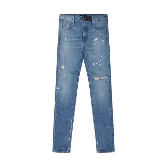 RTA Clayton Distressed White Paint Jeans - Gravity NYC