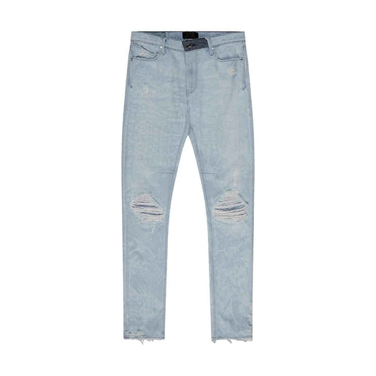 RTA Denis Mini Flare Distressed Porcelain Jeans - Gravity NYC