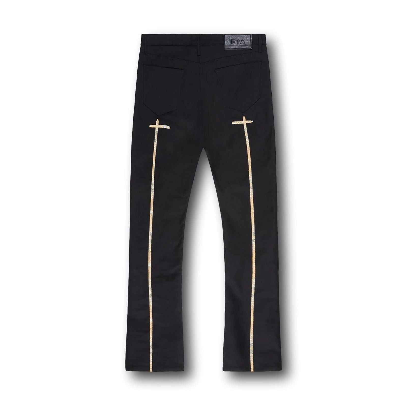 RTA Denis Mini Flare Matte Black Jeans