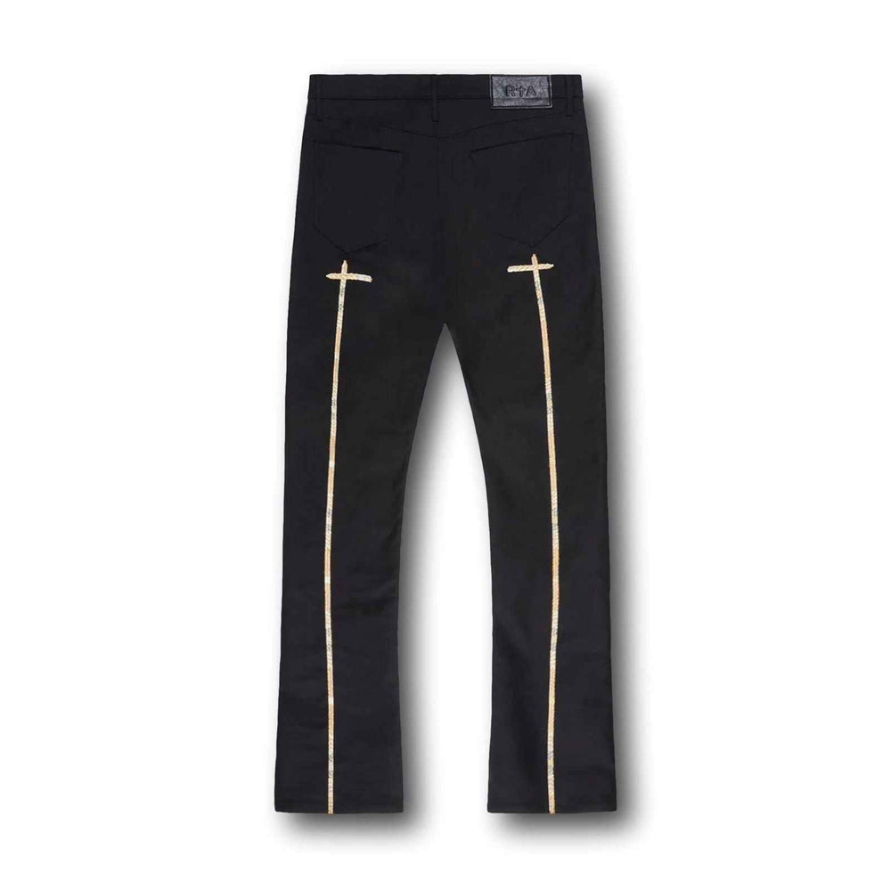 RTA Denis Mini Flare Matte Black Jeans - Gravity NYC