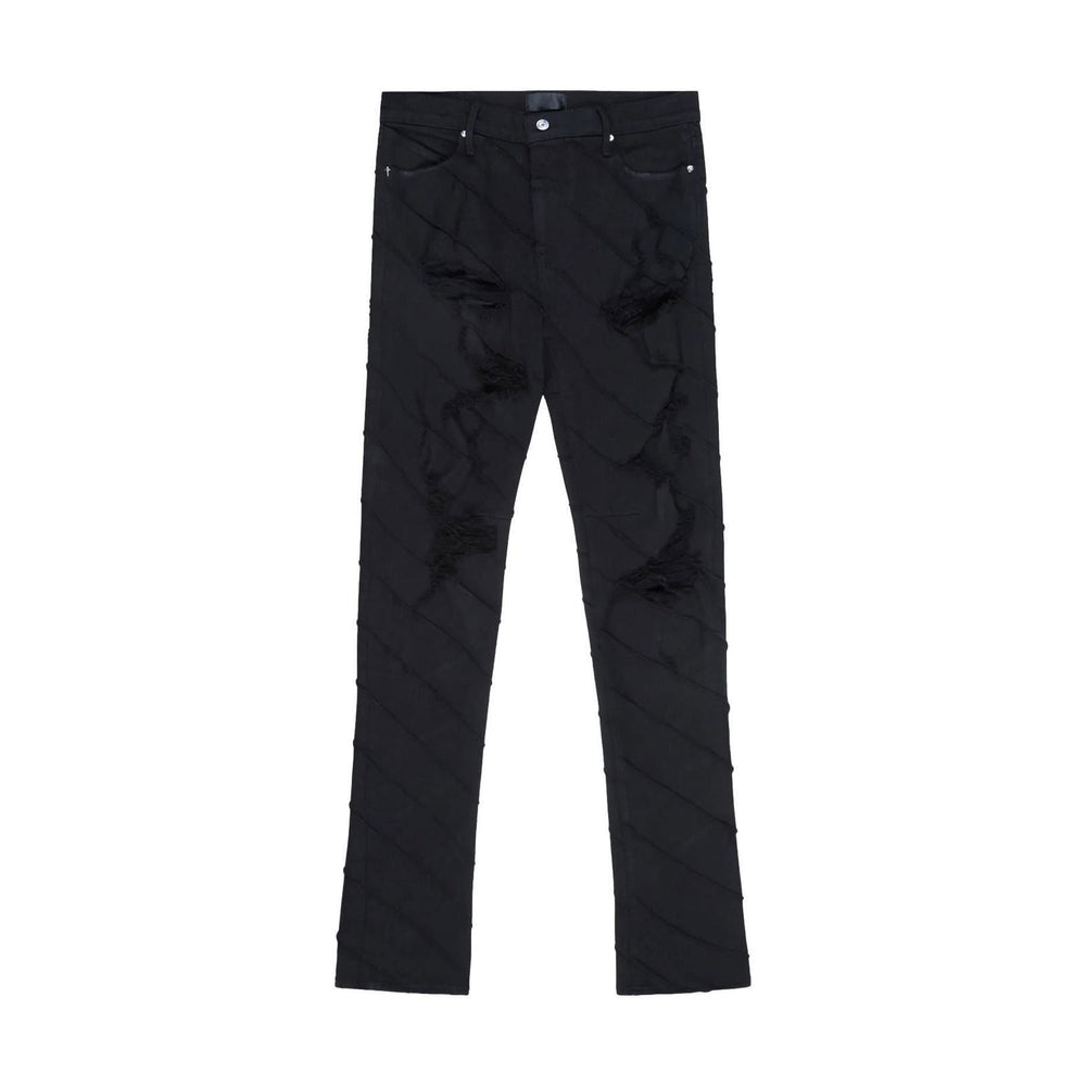 RTA Denis Mini Flare Ripped Black Jeans - Gravity NYC