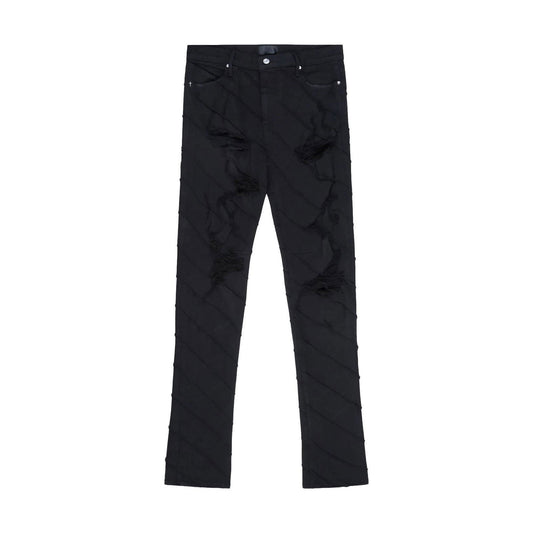 RTA Denis Mini Flare Ripped Black Jeans - Gravity NYC