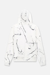 RTA Dion White Paint Collegiate Script Hoodie