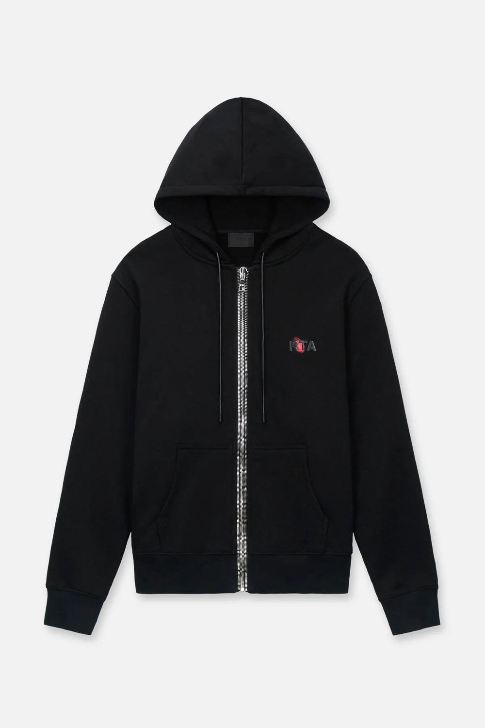 RTA Floyd Zip-Up Hoodie Black Fingerprint Logo - Gravity NYC