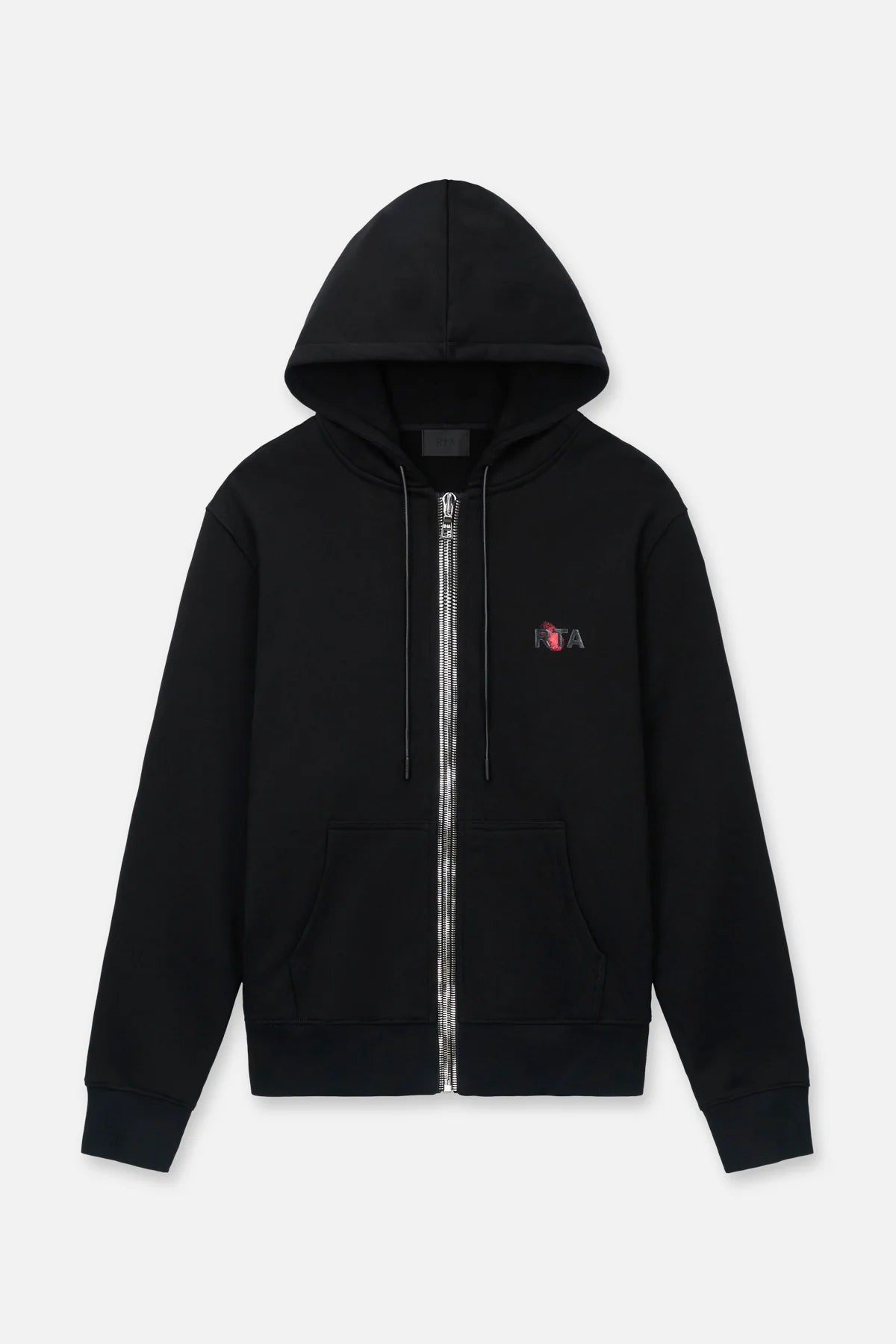 RTA Floyd Zip-Up Hoodie Black Fingerprint Logo Gravity NYC