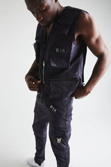 RTA Ibra Utility Vest Black Marble - Gravity NYC