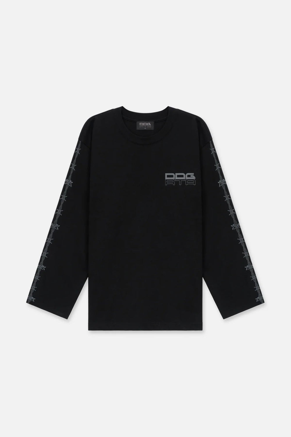 RTA Kash Black Barbwire Long Sleeve Tee - Gravity NYC