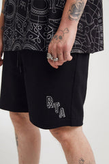 RTA Peyton Black Collegiate Shorts