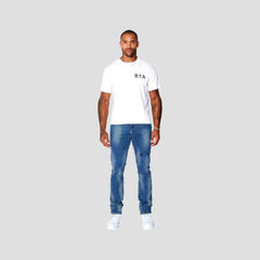 RTA Slim Fit Medium Blue Logo Jeans