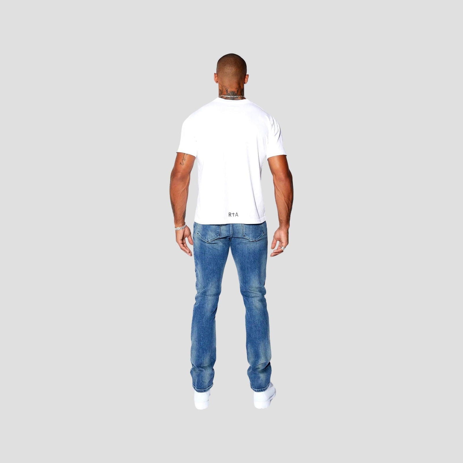 RTA Slim Fit Medium Blue Logo Jeans - Gravity NYC