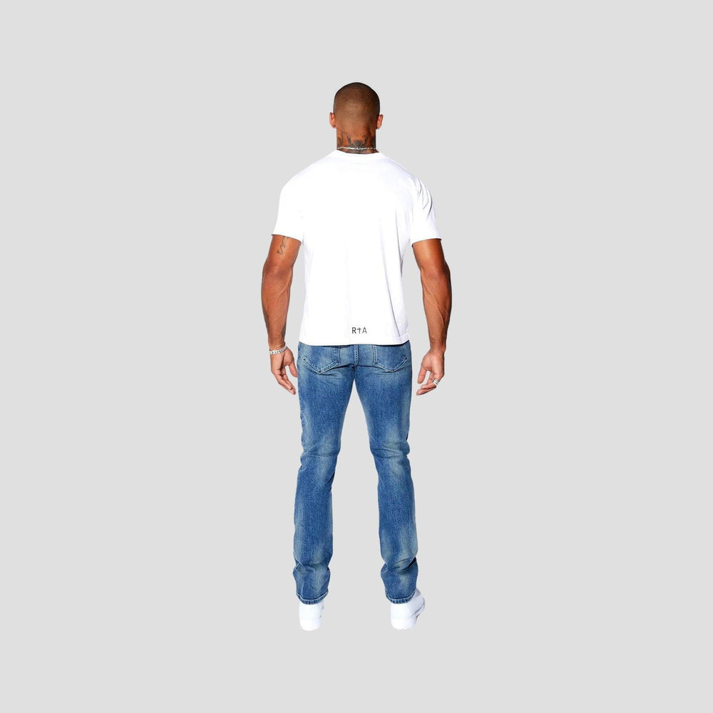 RTA Slim Fit Medium Blue Logo Jeans - Gravity NYC