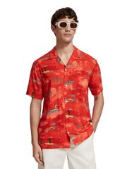 SCOTCH & SODA All Over Printed Viscose Short Sleeve Shirt Gravity NYC