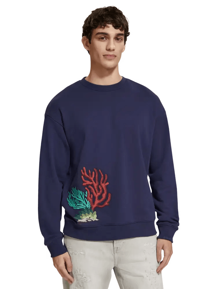 SCOTCH & SODA CORAL EMBROIDERY SWEATSHIRT Gravity NYC