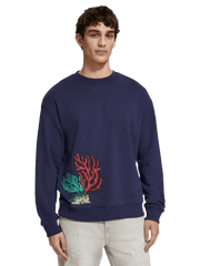 SCOTCH & SODA CORAL EMBROIDERY SWEATSHIRT Gravity NYC